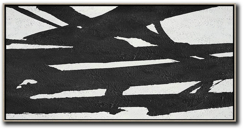 Acrylic Painting Large Wall Art,Oversized Panoramic Minimal Art On Canvas - Hand Paint Abstract Painting